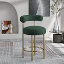 Meridian Bordeaux Green Boucle Fabric Stool IMAGE 2