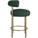  Color_Green -- Bordeaux Green Boucle Fabric Upholstered Counter Stool IMAGE 5