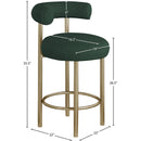 Meridian Bordeaux Green Boucle Fabric Stool IMAGE 8