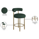 Meridian Bordeaux Green Boucle Fabric Stool IMAGE 9