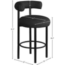  Color_Black -- Meridian Bordeaux Counter Height Stool IMAGE 8