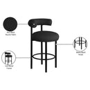Meridian Bordeaux Black Boucle Fabric Stool IMAGE 9
