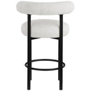  Color_Black/ Cream -- Bordeaux Cream Boucle Fabric Upholstered Counter Stool IMAGE 3