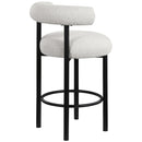  Color_Black/ Cream -- Bordeaux Cream Boucle Fabric Upholstered Counter Stool IMAGE 6