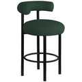  Color_Green -- Bordeaux Green Boucle Fabric Upholstered Counter Stool IMAGE 1