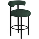  Color_Green -- Bordeaux Green Boucle Fabric Upholstered Counter Stool IMAGE 1