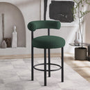  Color_Green -- Bordeaux Green Boucle Fabric Upholstered Counter Stool IMAGE 2