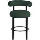 Meridian Bordeaux Green Boucle Fabric Stool IMAGE 4