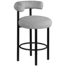  Color_Grey -- Bordeaux Grey Boucle Fabric Upholstered Counter Stool IMAGE 1