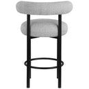  Color_Grey -- Bordeaux Grey Boucle Fabric Upholstered Counter Stool IMAGE 3