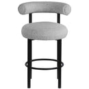  Color_Grey -- Bordeaux Grey Boucle Fabric Upholstered Counter Stool IMAGE 4