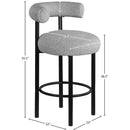  Color_Grey -- Bordeaux Grey Boucle Fabric Upholstered Counter Stool IMAGE 8