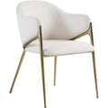  Color_Cream/ Gold -- Nial Cream Boucle Fabric Upholstered Dining Chair IMAGE 1