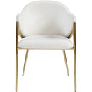  Color_Cream/ Gold -- Nial Cream Boucle Fabric Upholstered Dining Chair IMAGE 4