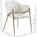  Color_Cream/ Gold -- Nial Cream Boucle Fabric Upholstered Dining Chair IMAGE 7