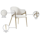  Color_Cream/ Gold -- Nial Cream Boucle Fabric Upholstered Dining Chair IMAGE 8