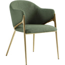  Color_Gold/ Green -- Nial Green Boucle Fabric Upholstered Dining Chair IMAGE 1