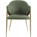  Color_Gold/ Green -- Nial Green Boucle Fabric Upholstered Dining Chair IMAGE 4