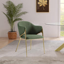  Color_Gold/ Green -- Nial Green Boucle Fabric Upholstered Dining Chair IMAGE 6