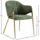 Meridian Nial Green Boucle Fabric Dining Chair IMAGE 7