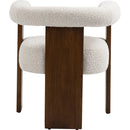  Meridian Barrel Cream Boucle Fabric Upholstered Dining Chair IMAGE 3