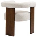  Meridian Barrel Cream Boucle Fabric Upholstered Dining Chair IMAGE 4