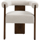  Meridian Barrel Cream Boucle Fabric Upholstered Dining Chair IMAGE 5