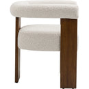  Meridian Barrel Cream Boucle Fabric Upholstered Dining Chair IMAGE 6