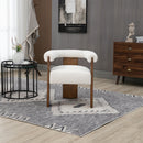  Meridian Barrel Cream Boucle Fabric Upholstered Dining Chair IMAGE 7