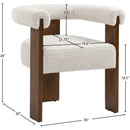  Meridian Barrel Cream Boucle Fabric Upholstered Dining Chair IMAGE 8