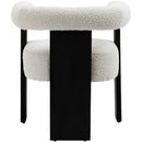  Color_Black/ Cream -- Barrel Cream Boucle Fabric Upholstered Dining Chair IMAGE 3