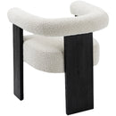 Meridian Barrel Cream Boucle Fabric Dining Chair IMAGE 4