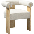 Meridian Barrel Cream Boucle Fabric Dining Chair IMAGE 1