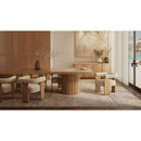  Color_Cream/ Natural -- Barrel Cream Boucle Fabric Upholstered Dining Chair IMAGE 2