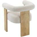  Color_Cream/ Natural -- Barrel Cream Boucle Fabric Upholstered Dining Chair IMAGE 4