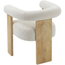 Meridian Barrel Cream Boucle Fabric Dining Chair IMAGE 4