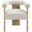  Color_Cream/ Natural -- Barrel Cream Boucle Fabric Upholstered Dining Chair IMAGE 5
