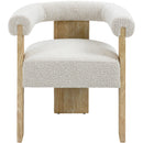 Meridian Barrel Cream Boucle Fabric Dining Chair IMAGE 5