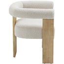  Color_Cream/ Natural -- Barrel Cream Boucle Fabric Upholstered Dining Chair IMAGE 6