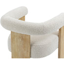  Color_Cream/ Natural -- Barrel Cream Boucle Fabric Upholstered Dining Chair IMAGE 7