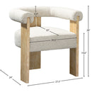  Color_Cream/ Natural -- Barrel Cream Boucle Fabric Upholstered Dining Chair IMAGE 8