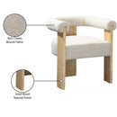  Color_Cream/ Natural -- Barrel Cream Boucle Fabric Upholstered Dining Chair IMAGE 9