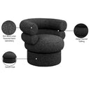  Manufacturer Color_Black -- Meridian Valentina Swivel Fabric Accent Chair IMAGE 10