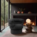 Manufacturer Color_Black -- Meridian Valentina Swivel Fabric Accent Chair IMAGE 2