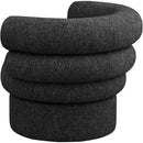 Meridian Valentina Black Linen Textured Fabric Accent Swivel Chair IMAGE 6