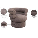  Manufacturer Color_Brown -- Valentina Brown Linen Textured Fabric Upholstered Swivel Accent Chair IMAGE 10