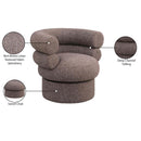 Meridian Valentina Brown Linen Textured Fabric Accent Swivel Chair IMAGE 10