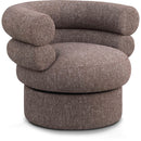  Manufacturer Color_Brown -- Valentina Brown Linen Textured Fabric Upholstered Swivel Accent Chair IMAGE 1