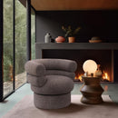  Manufacturer Color_Brown -- Valentina Brown Linen Textured Fabric Upholstered Swivel Accent Chair IMAGE 2