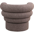  Manufacturer Color_Brown -- Valentina Brown Linen Textured Fabric Upholstered Swivel Accent Chair IMAGE 3